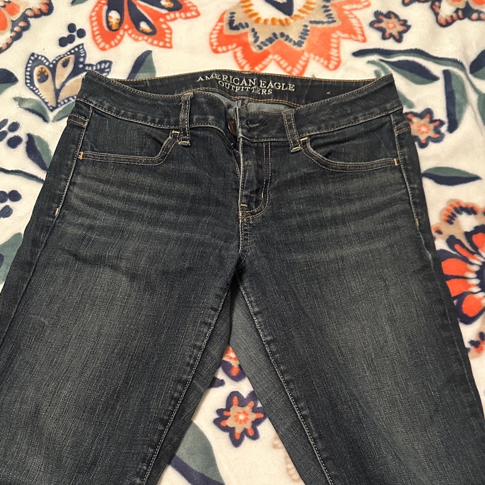 American Eagle Outfitters Women's Dark Blue Skinny Jeans